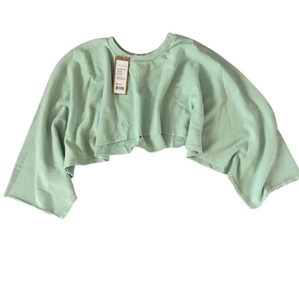 Niyama Sol Kimono Cropped Sweatshirt Athletic Yoga Mint Medium New - Picture 2 of 9